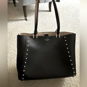 Black Studded Kate Spade Leather Tote
